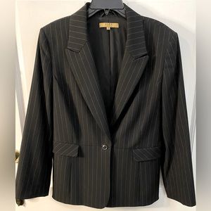 Alex Marie Black/charcoal Pinstripe Blazer, Size 16